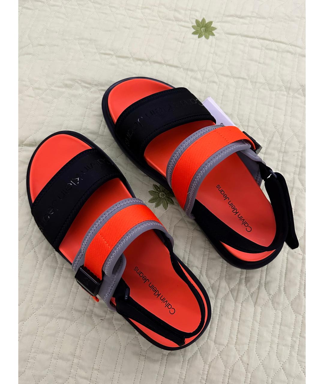 CALVIN KLEIN JEANS Мульти текстильные сандалии, фото 4