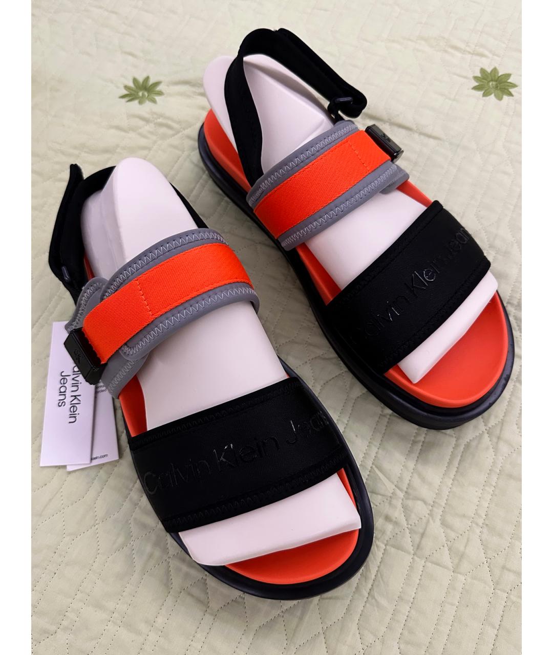 CALVIN KLEIN JEANS Мульти текстильные сандалии, фото 6