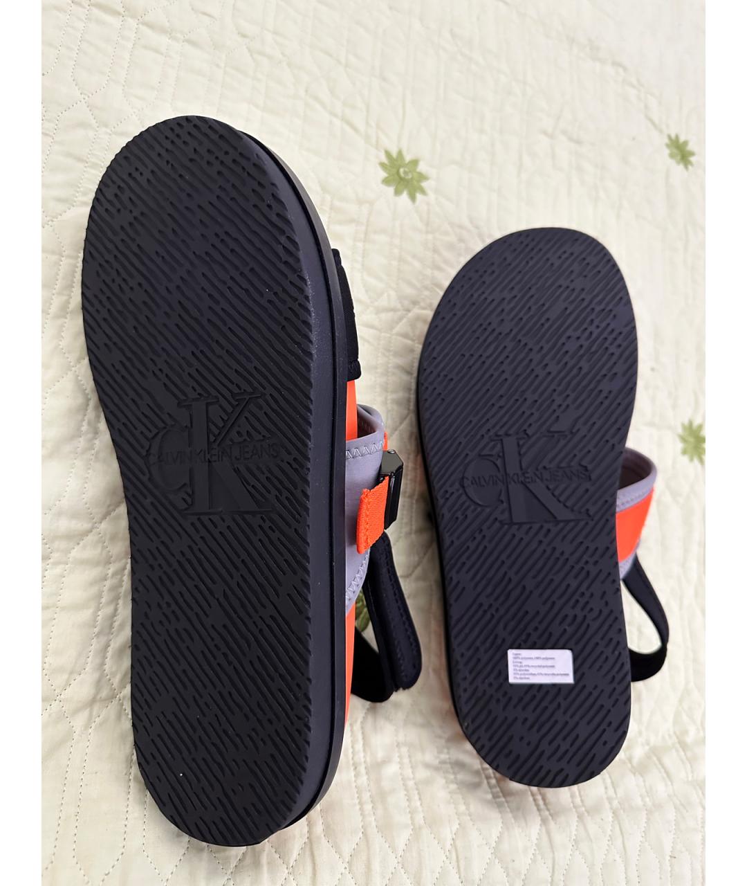 CALVIN KLEIN JEANS Мульти текстильные сандалии, фото 7