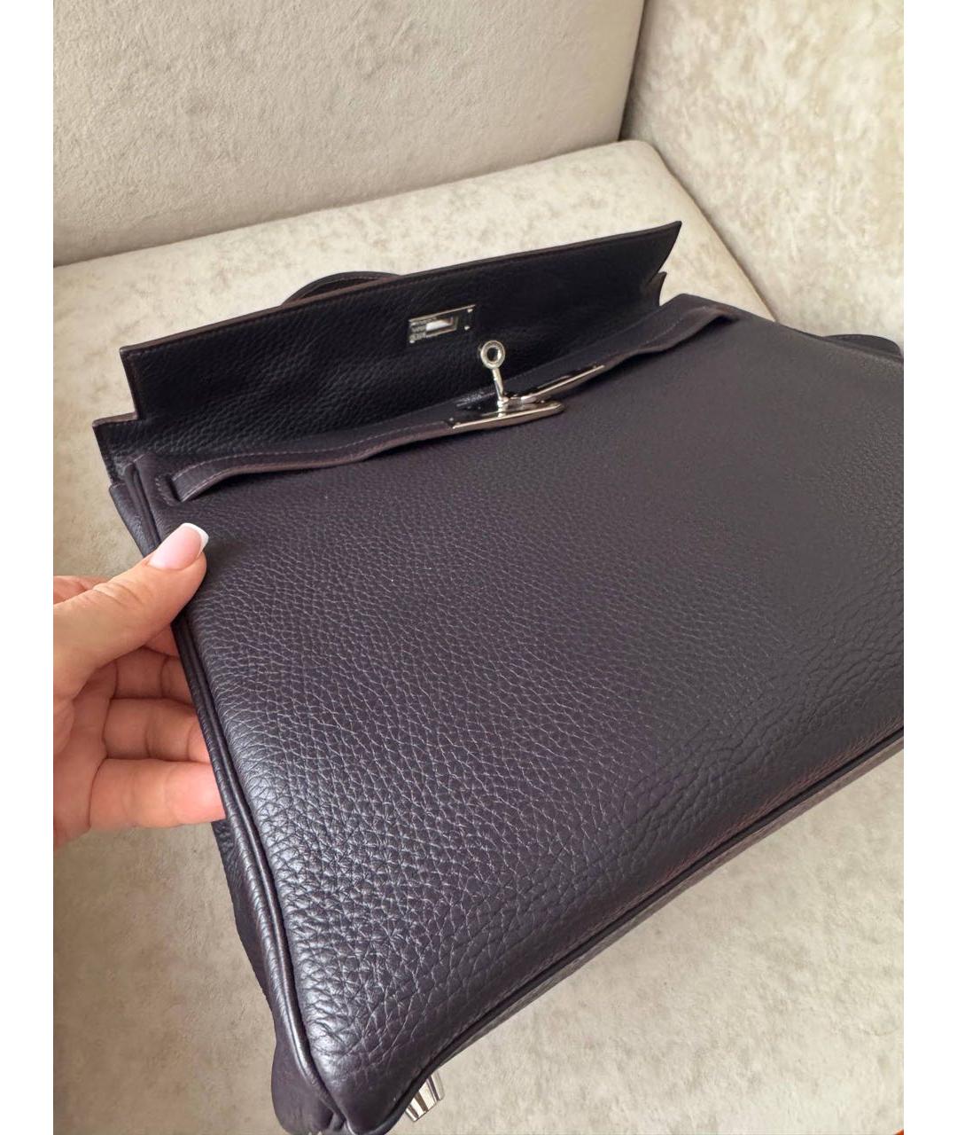 HERMES Фиолетовая кожаная сумка через плечо, фото 3