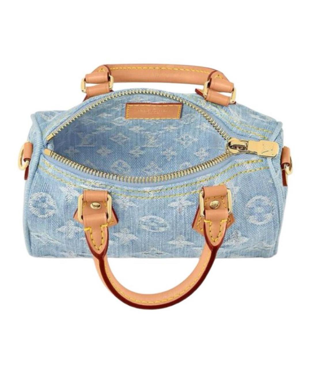 LOUIS VUITTON Голубая деним сумка через плечо, фото 4