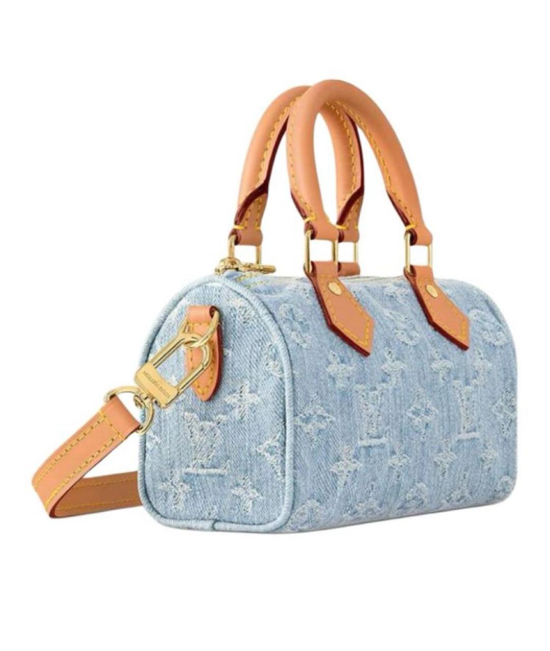 LOUIS VUITTON Голубая деним сумка через плечо, фото 3