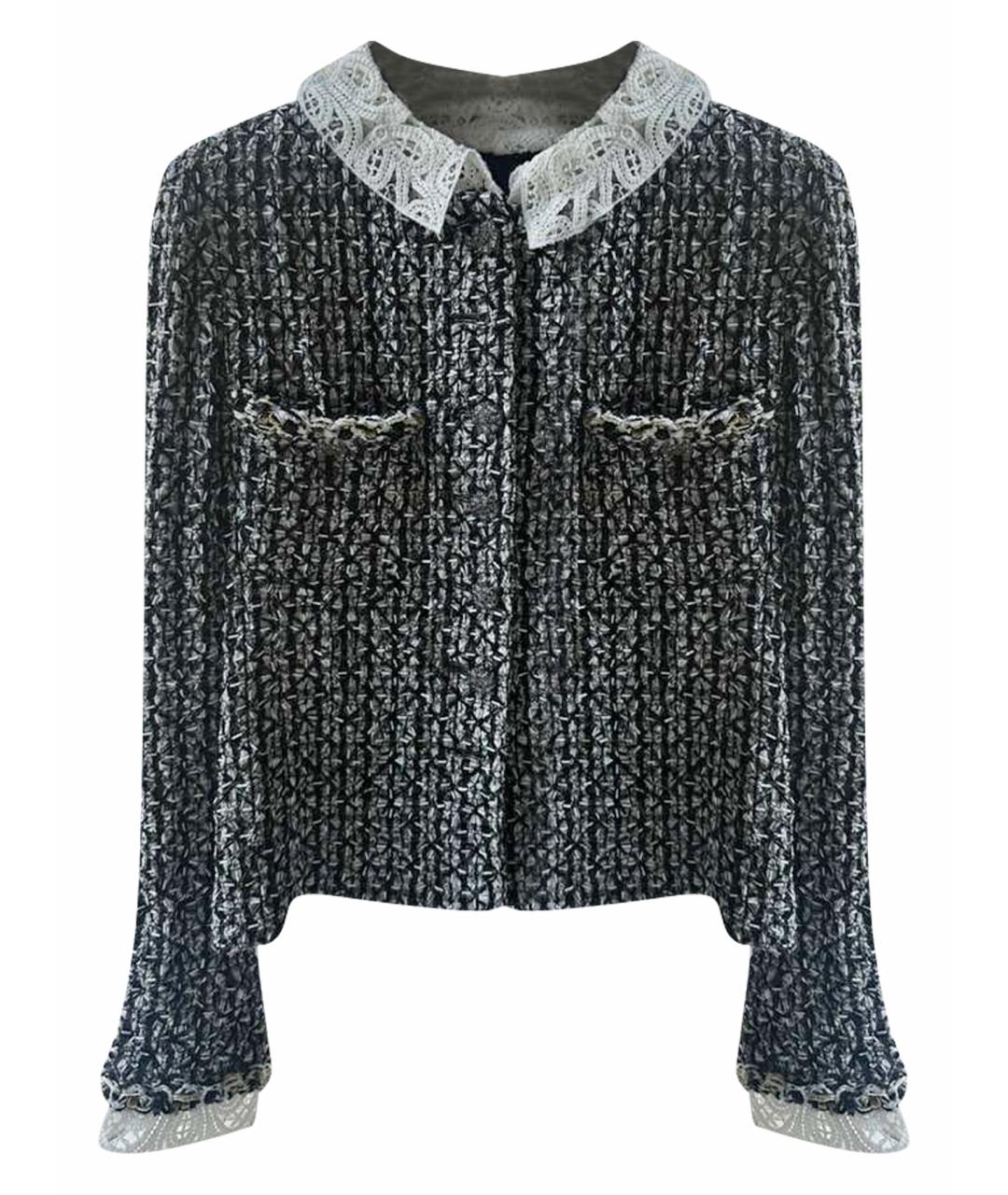 CHANEL Серый твидовый жакет/пиджак, фото 1