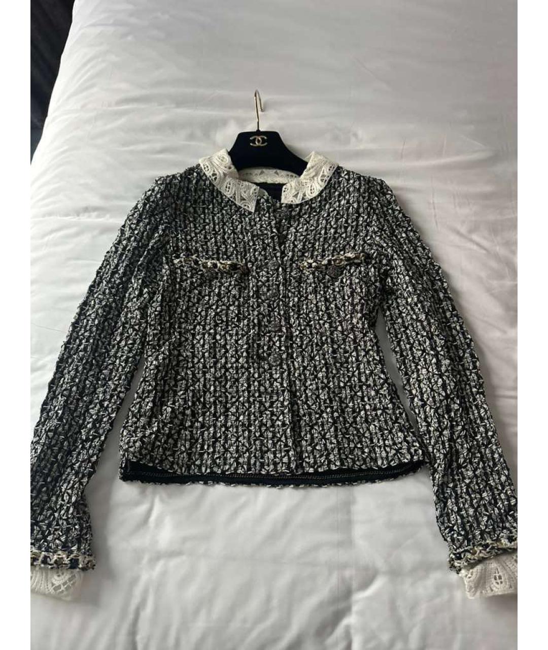 CHANEL Серый твидовый жакет/пиджак, фото 2