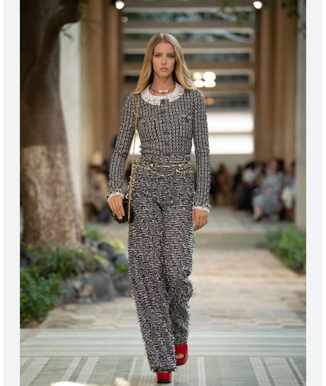 CHANEL Серый твидовый жакет/пиджак, фото 8