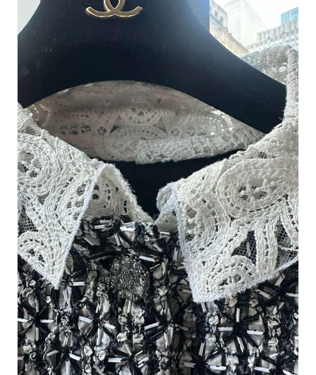 CHANEL Серый твидовый жакет/пиджак, фото 4