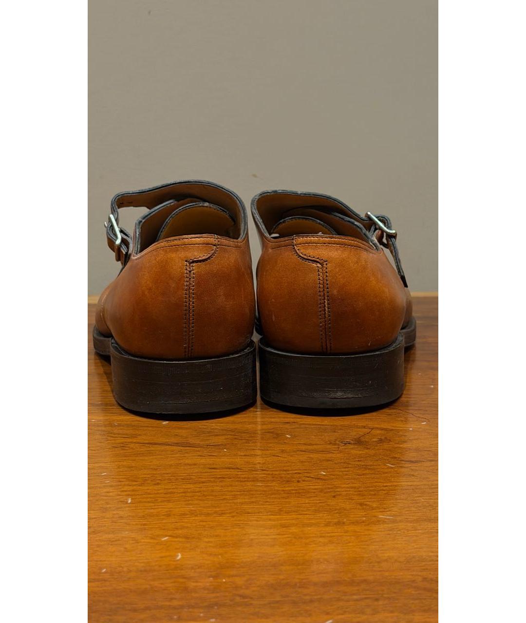 JOHN LOBB Коричневые кожаные низкие кроссовки / кеды, фото 4