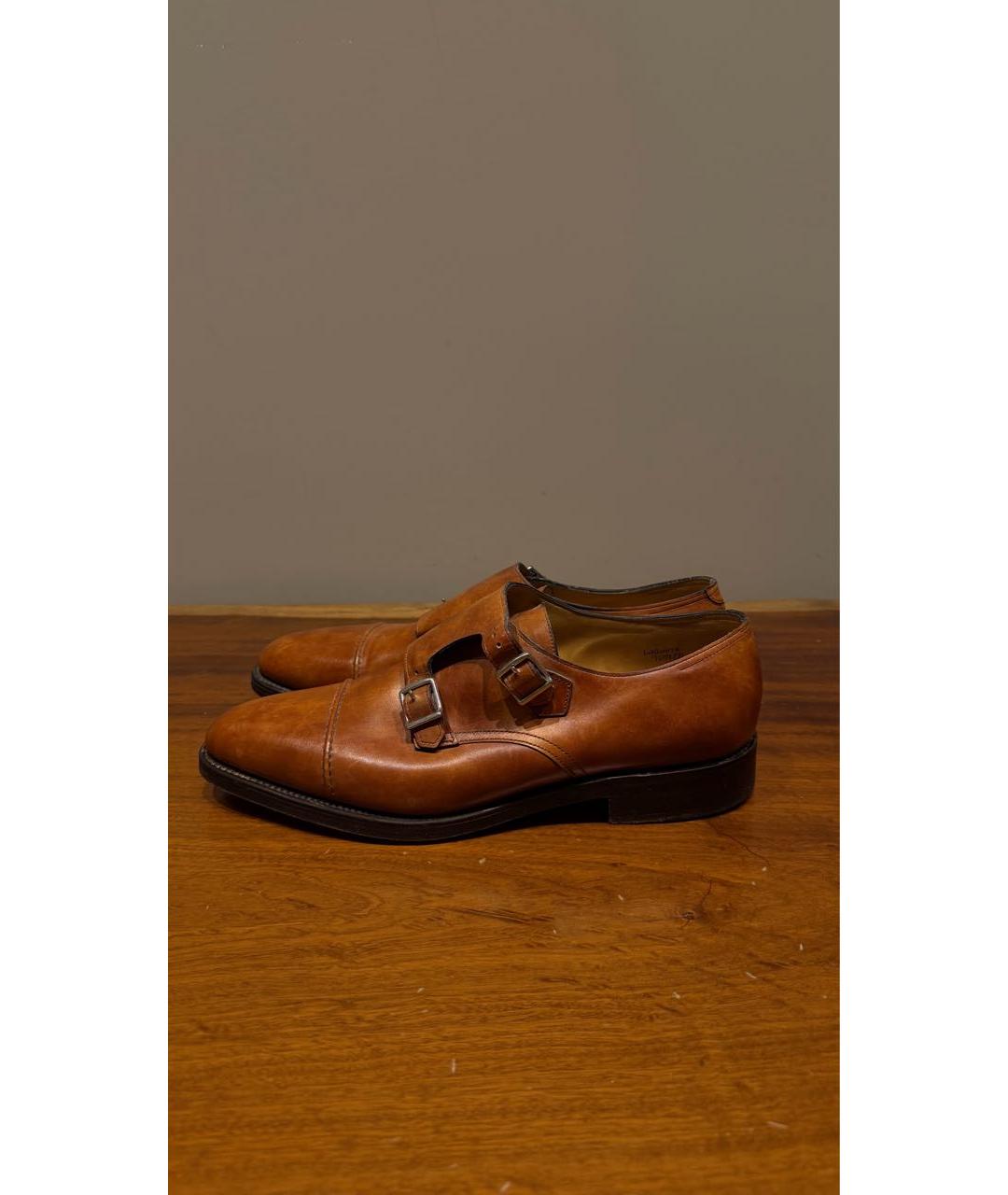 JOHN LOBB Коричневые кожаные низкие кроссовки / кеды, фото 6