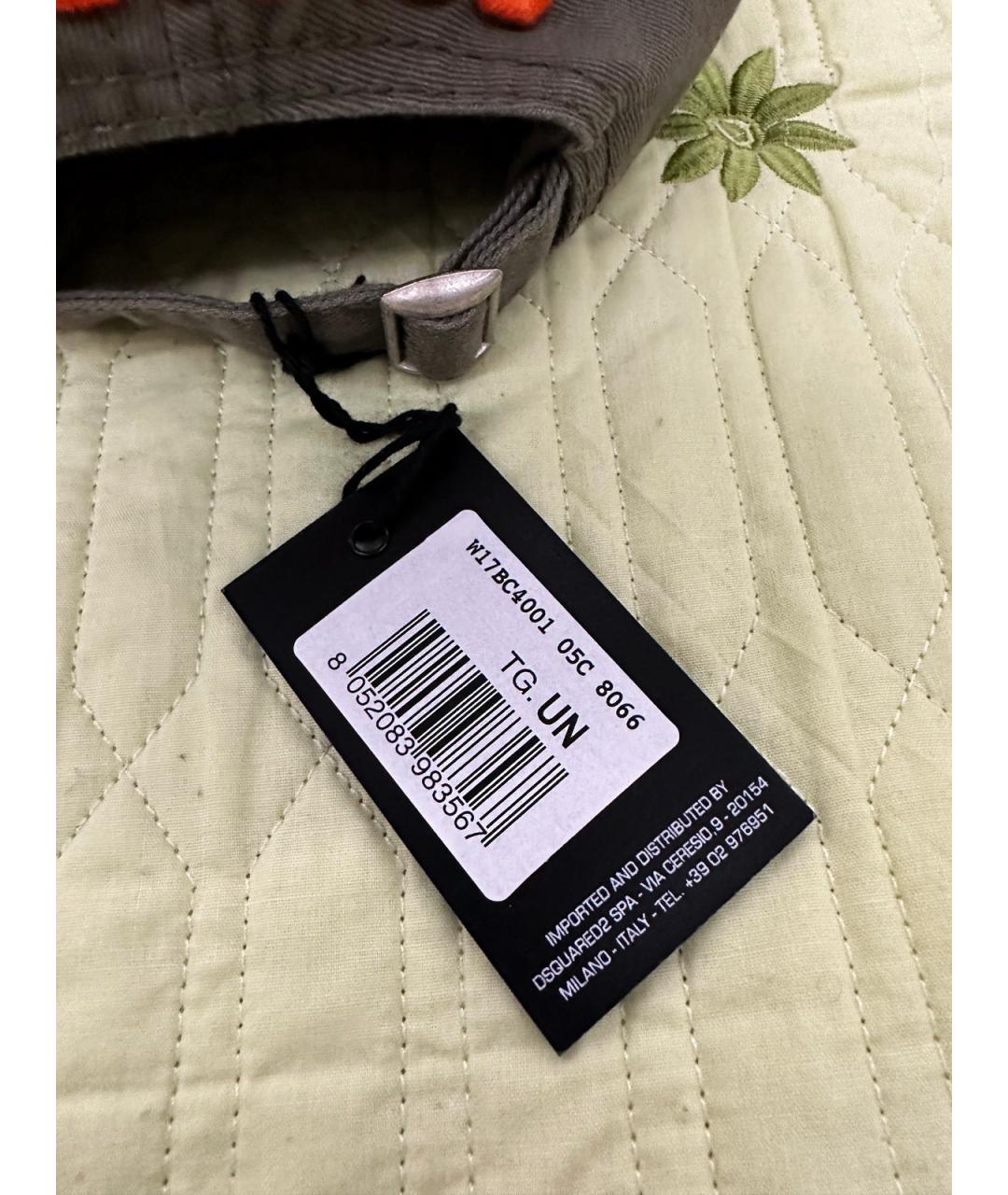 DSQUARED2 Хаки хлопковая кепка/бейсболка, фото 9