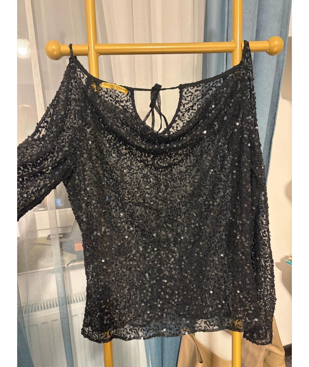 DKNY Черная полиэстеровая блузы, фото 8