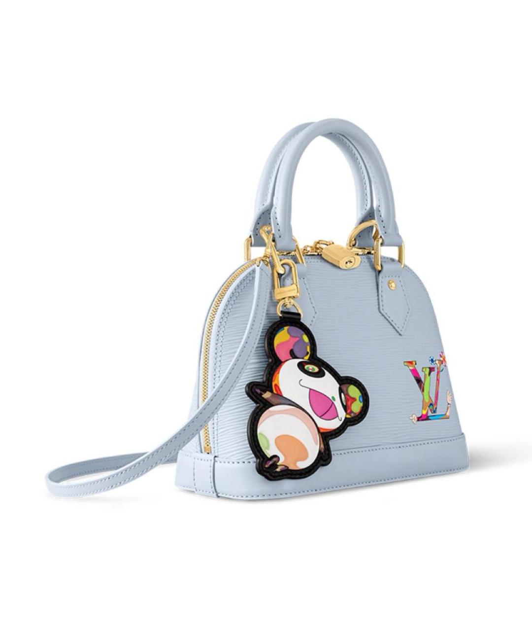 LOUIS VUITTON Голубая кожаная сумка с короткими ручками, фото 2