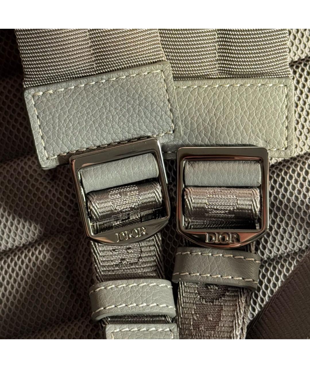 CHRISTIAN DIOR Серый кожаный рюкзак, фото 5