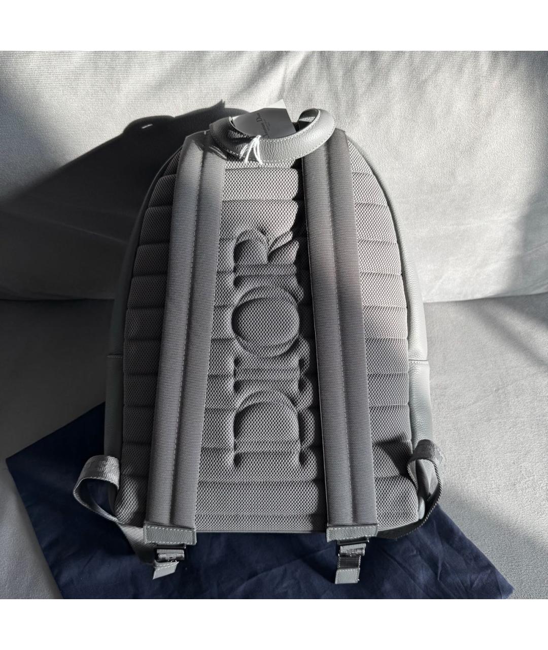 CHRISTIAN DIOR Серый кожаный рюкзак, фото 4