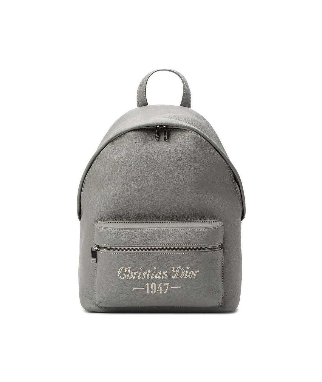 CHRISTIAN DIOR Серый кожаный рюкзак, фото 1