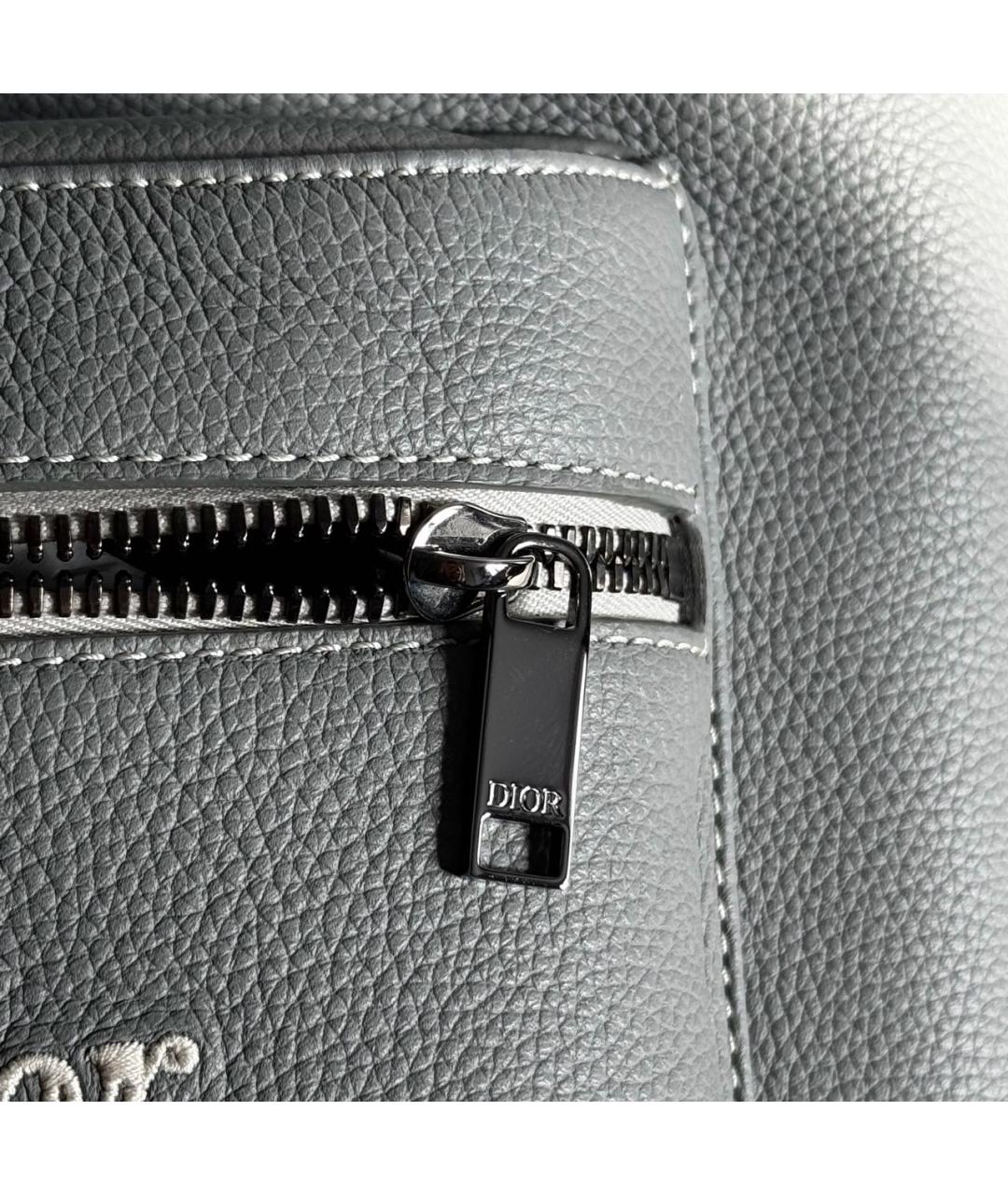 CHRISTIAN DIOR Серый кожаный рюкзак, фото 6