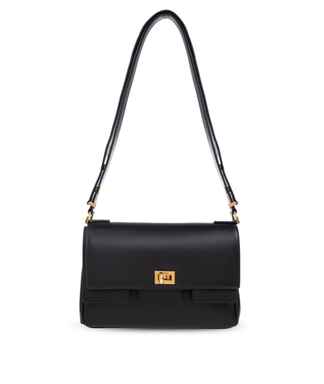 BALENCIAGA Черная кожаная сумка через плечо, фото 1