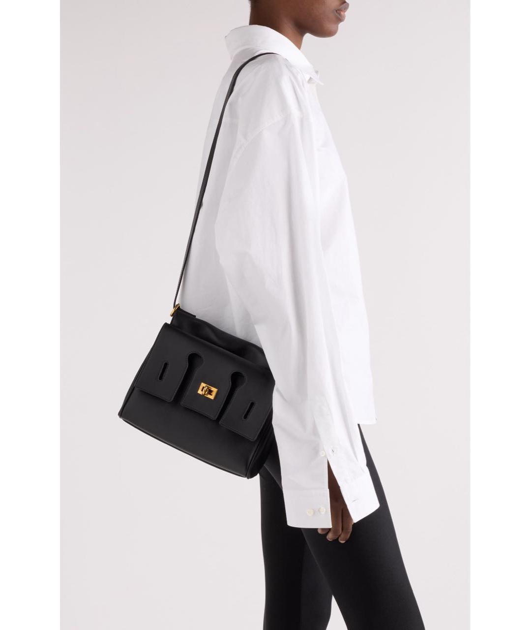 BALENCIAGA Черная кожаная сумка через плечо, фото 2