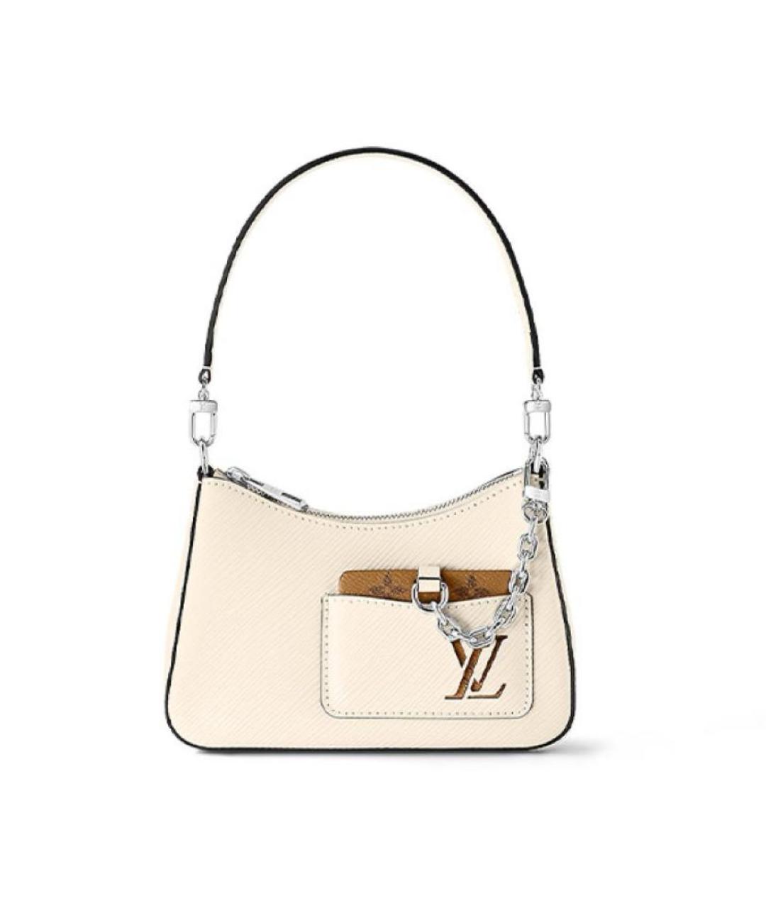 LOUIS VUITTON Бежевая кожаная сумка через плечо, фото 1