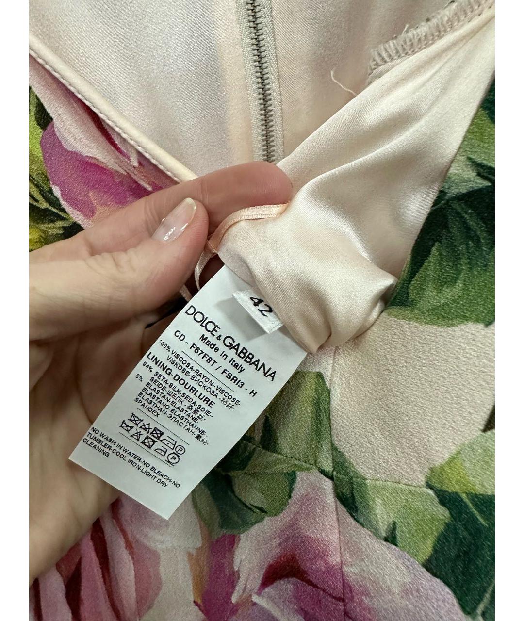 DOLCE&GABBANA Мульти вискозное коктейльное платье, фото 6