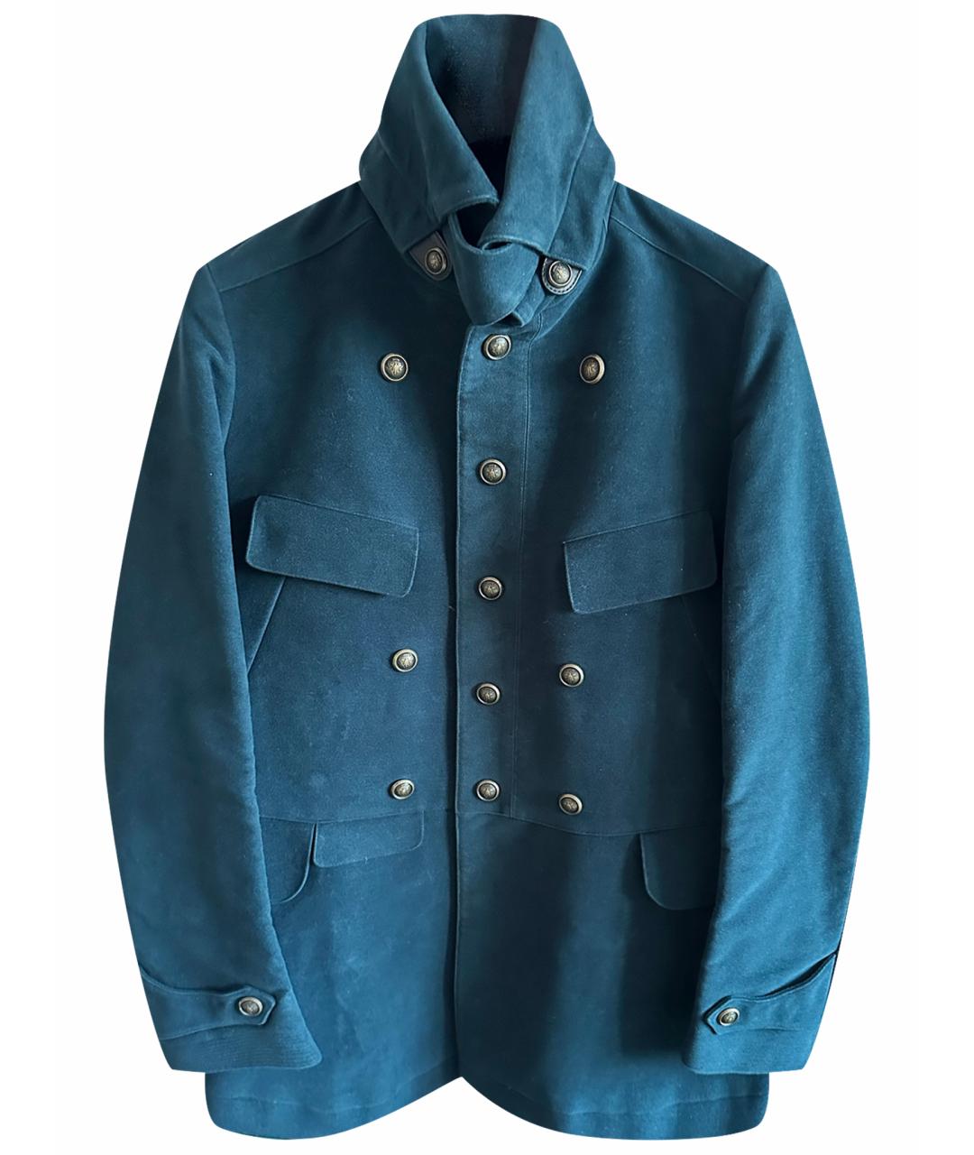 GUCCI Темно-синее хлопковое пальто, фото 1