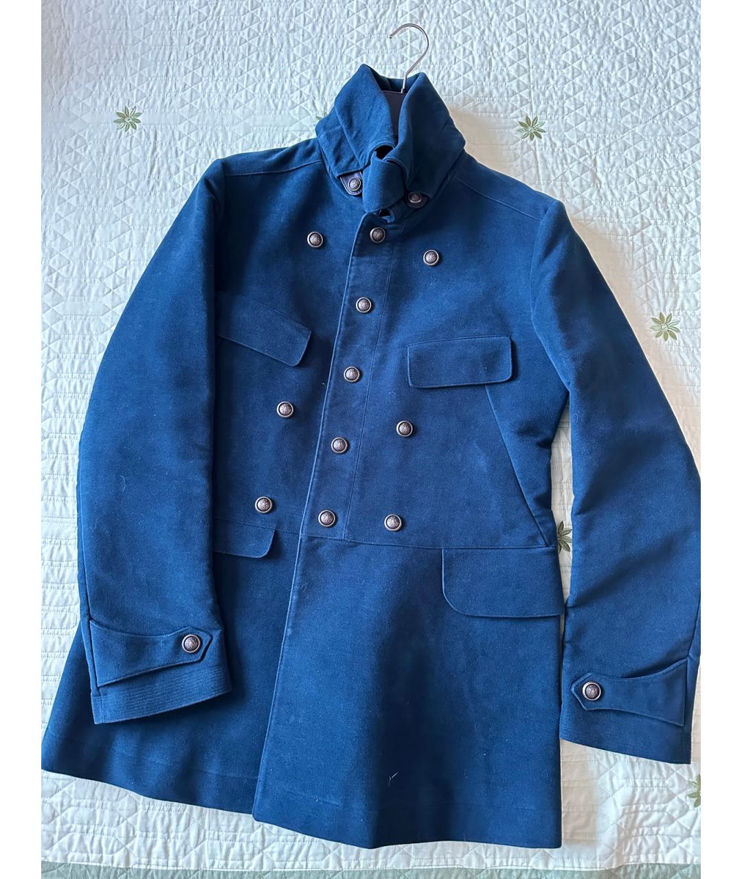 GUCCI Темно-синее хлопковое пальто, фото 6
