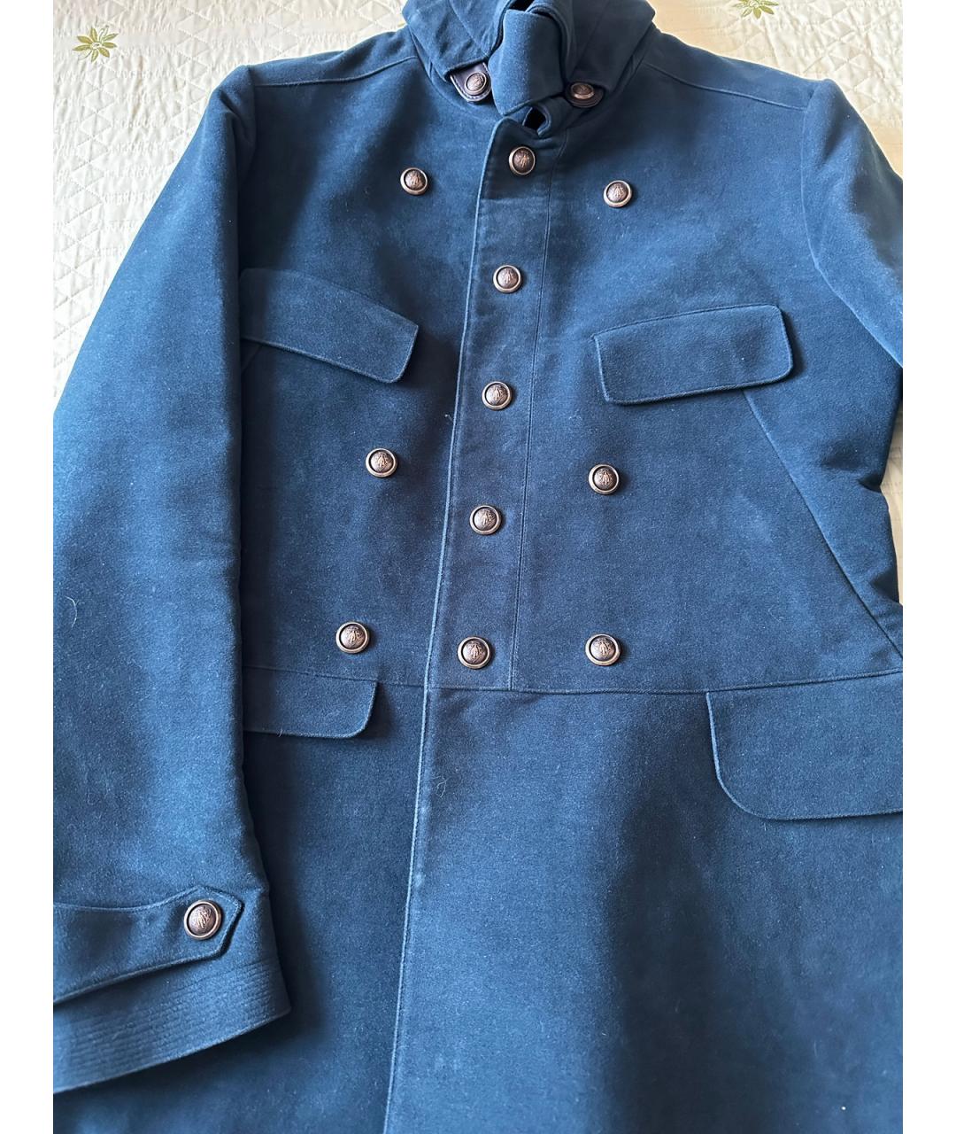 GUCCI Темно-синее хлопковое пальто, фото 7