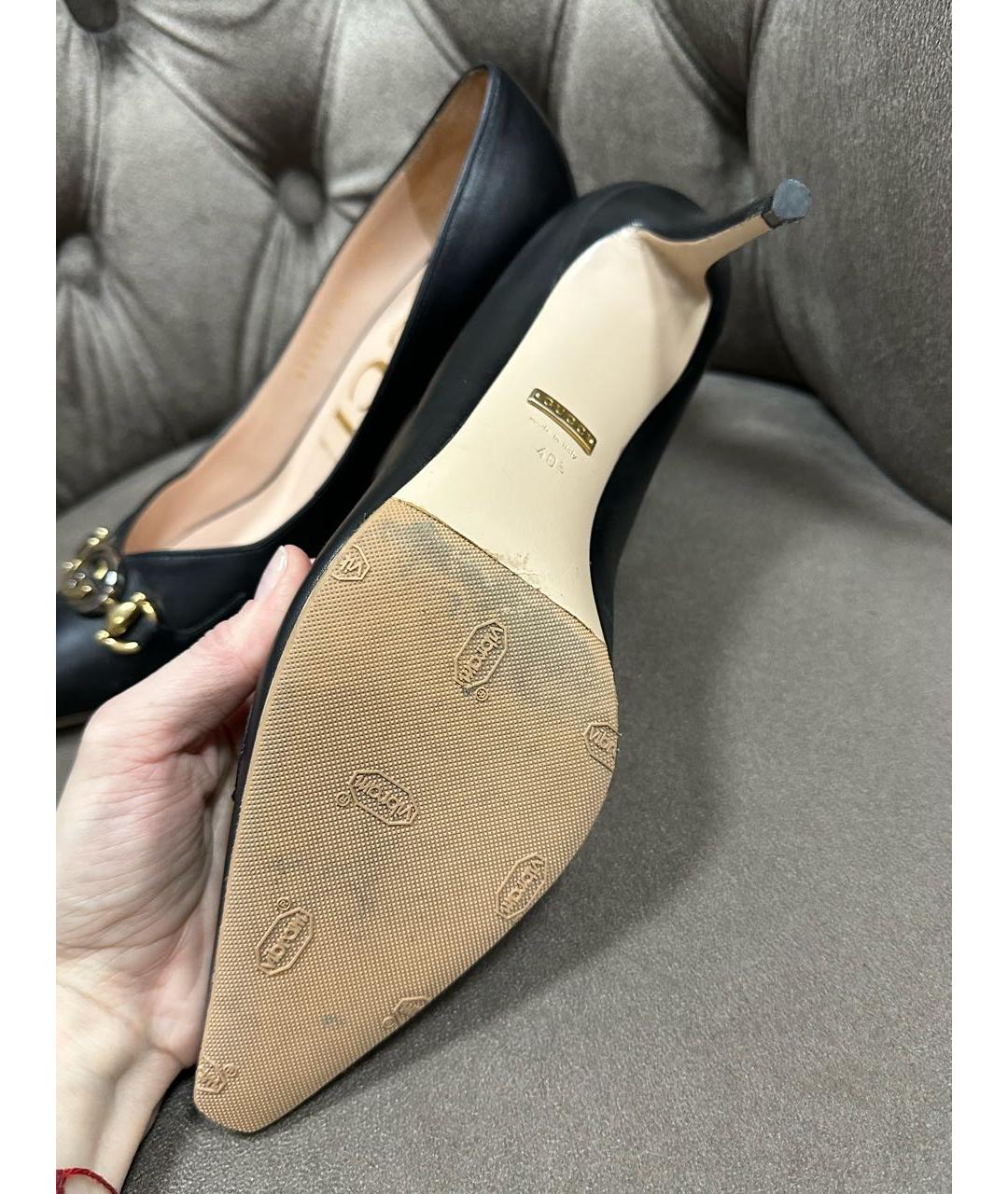 GUCCI Черные кожаные туфли, фото 5