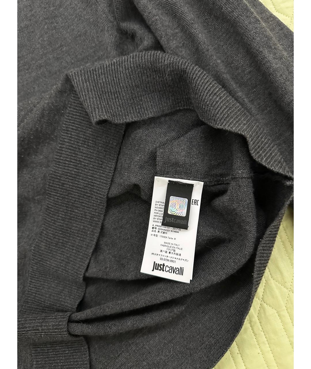 JUST CAVALLI Серый шерстяной джемпер / свитер, фото 7