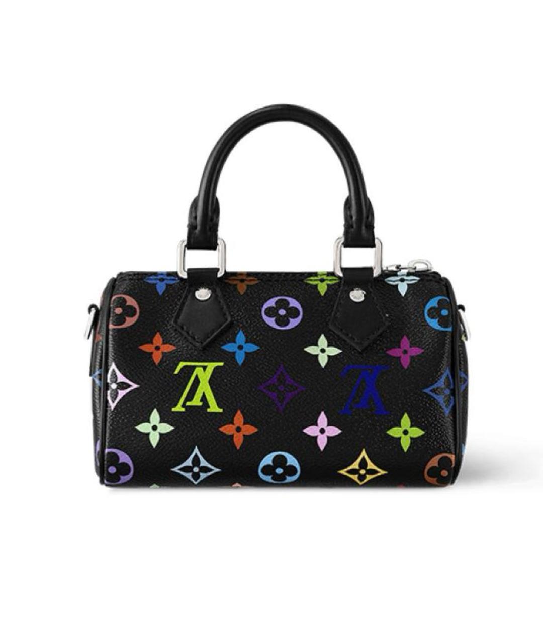 LOUIS VUITTON Черная кожаная сумка с короткими ручками, фото 4