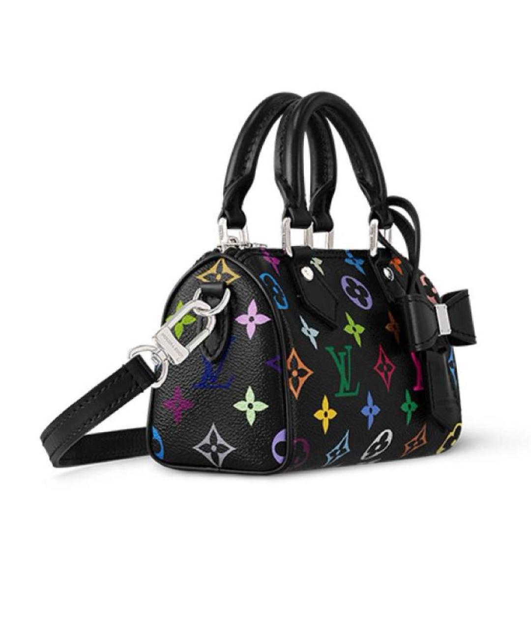 LOUIS VUITTON Черная кожаная сумка с короткими ручками, фото 3