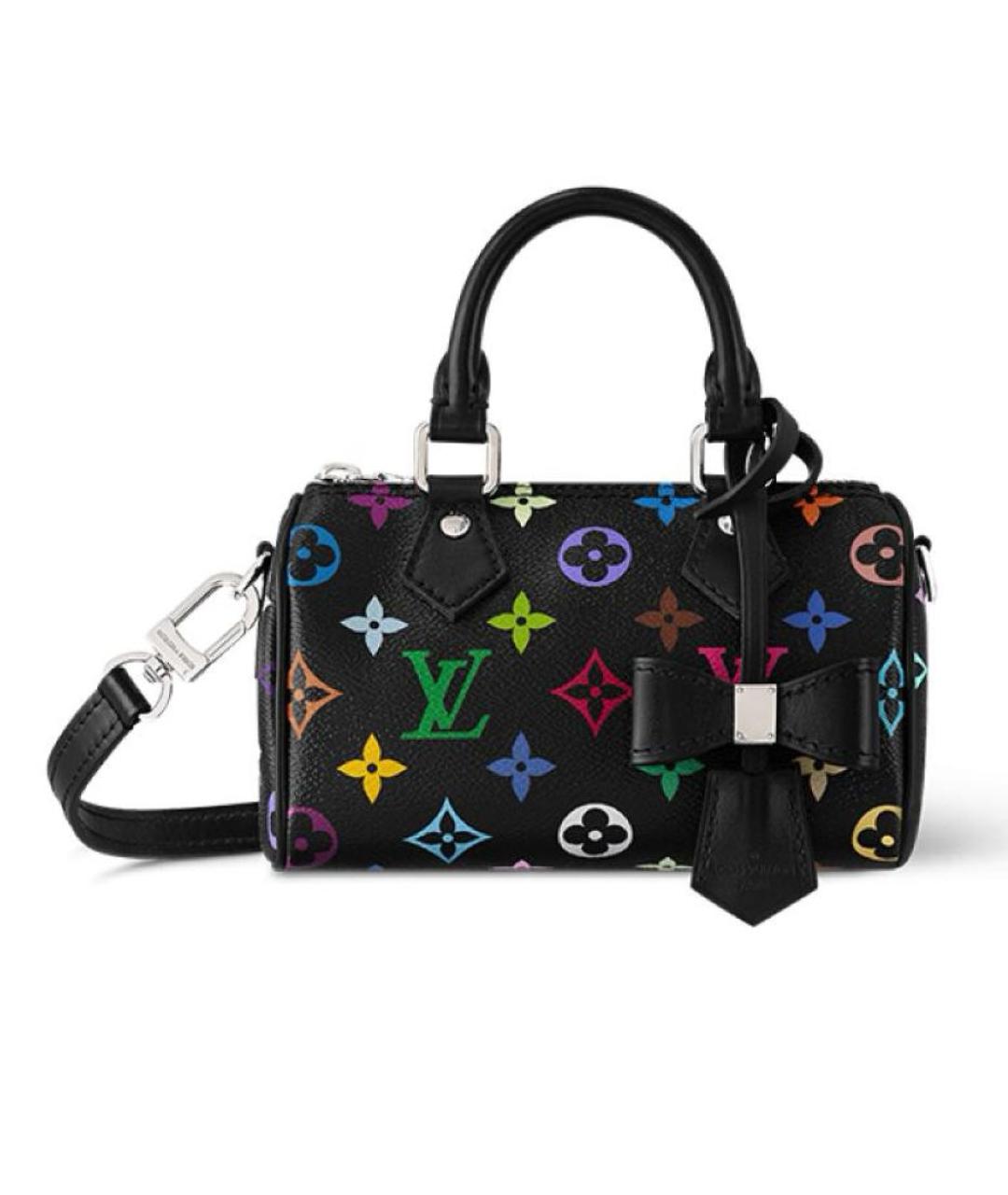 LOUIS VUITTON Черная кожаная сумка с короткими ручками, фото 7