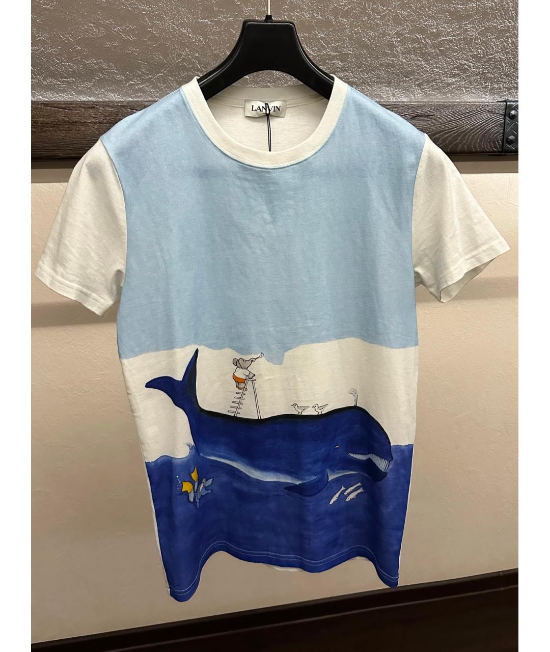 LANVIN Синяя хлопковая футболка, фото 6