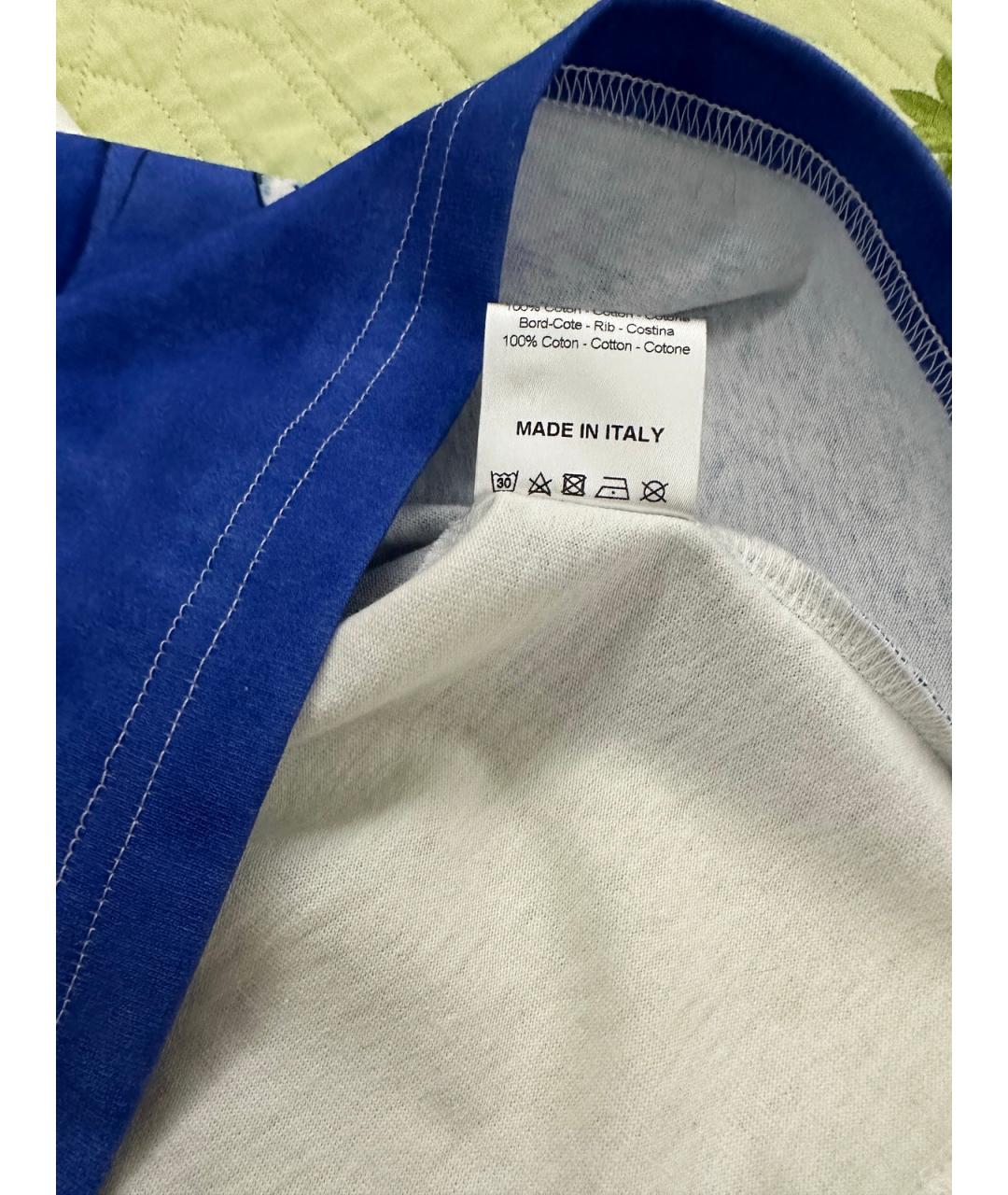 LANVIN Синяя хлопковая футболка, фото 9