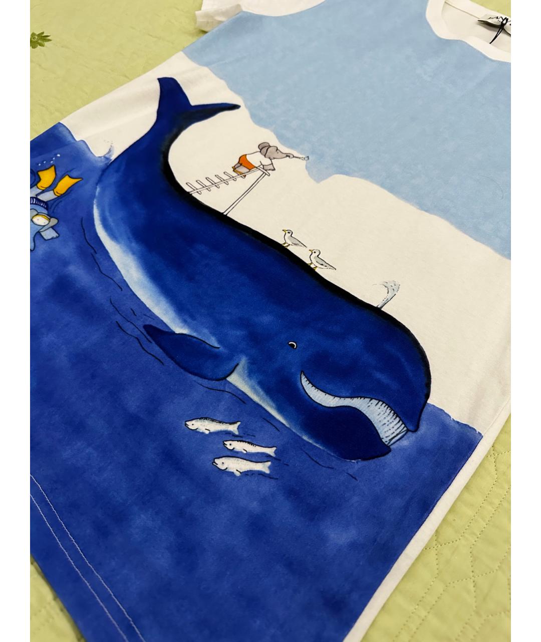 LANVIN Синяя хлопковая футболка, фото 4