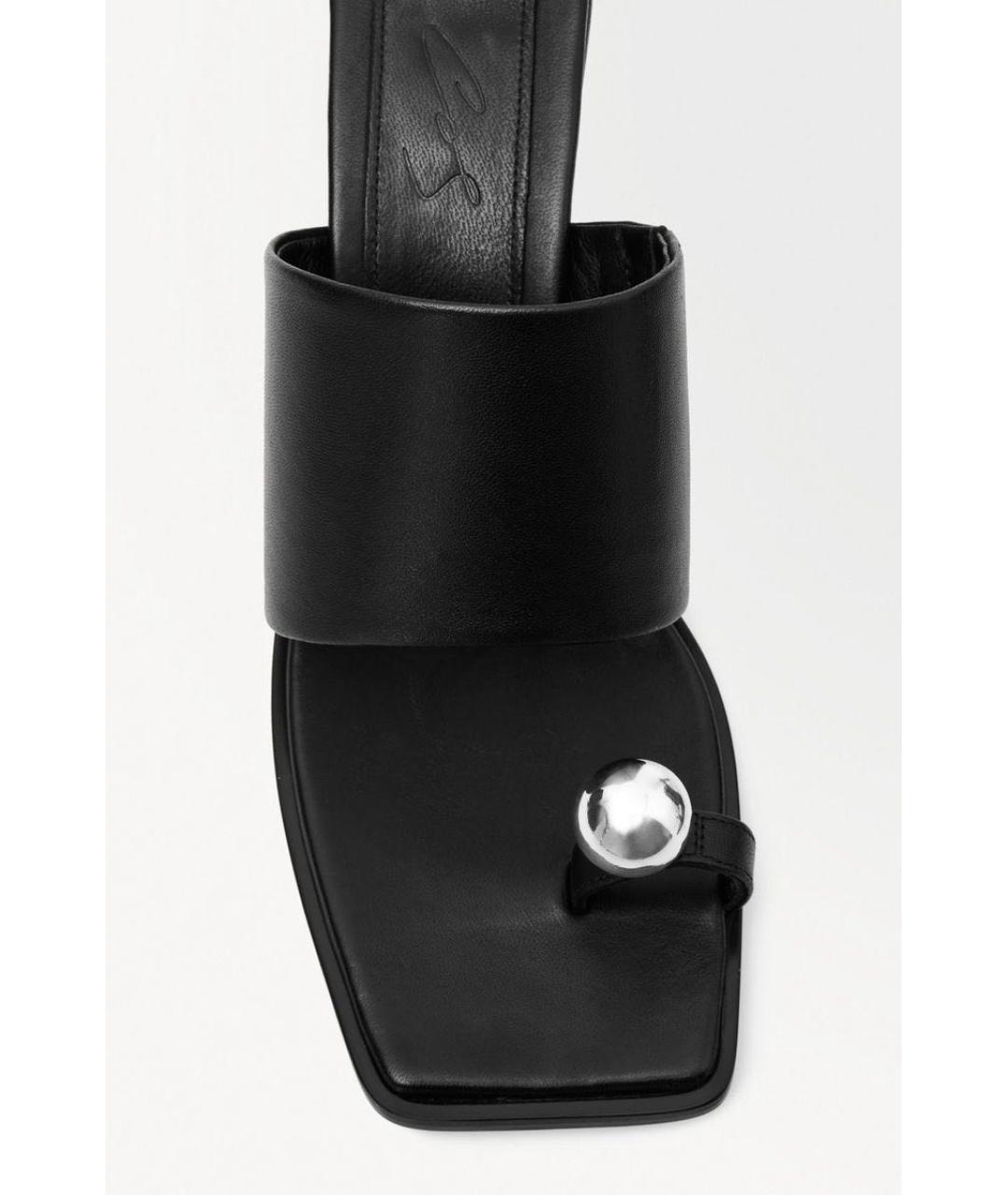 COS Черные кожаные босоножки, фото 5