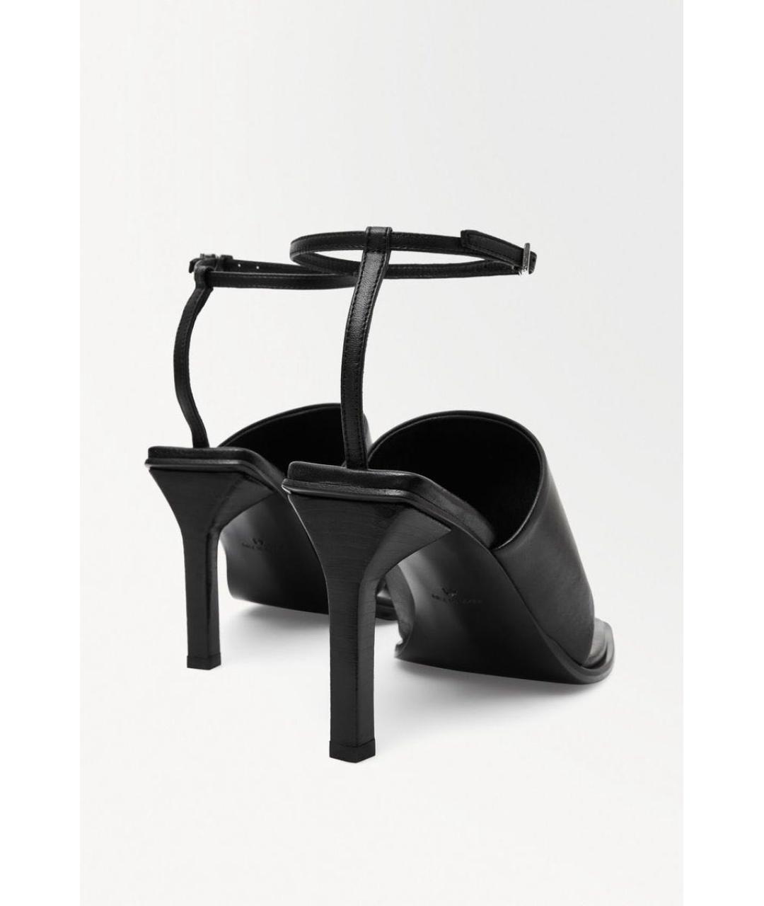 COS Черные кожаные босоножки, фото 4