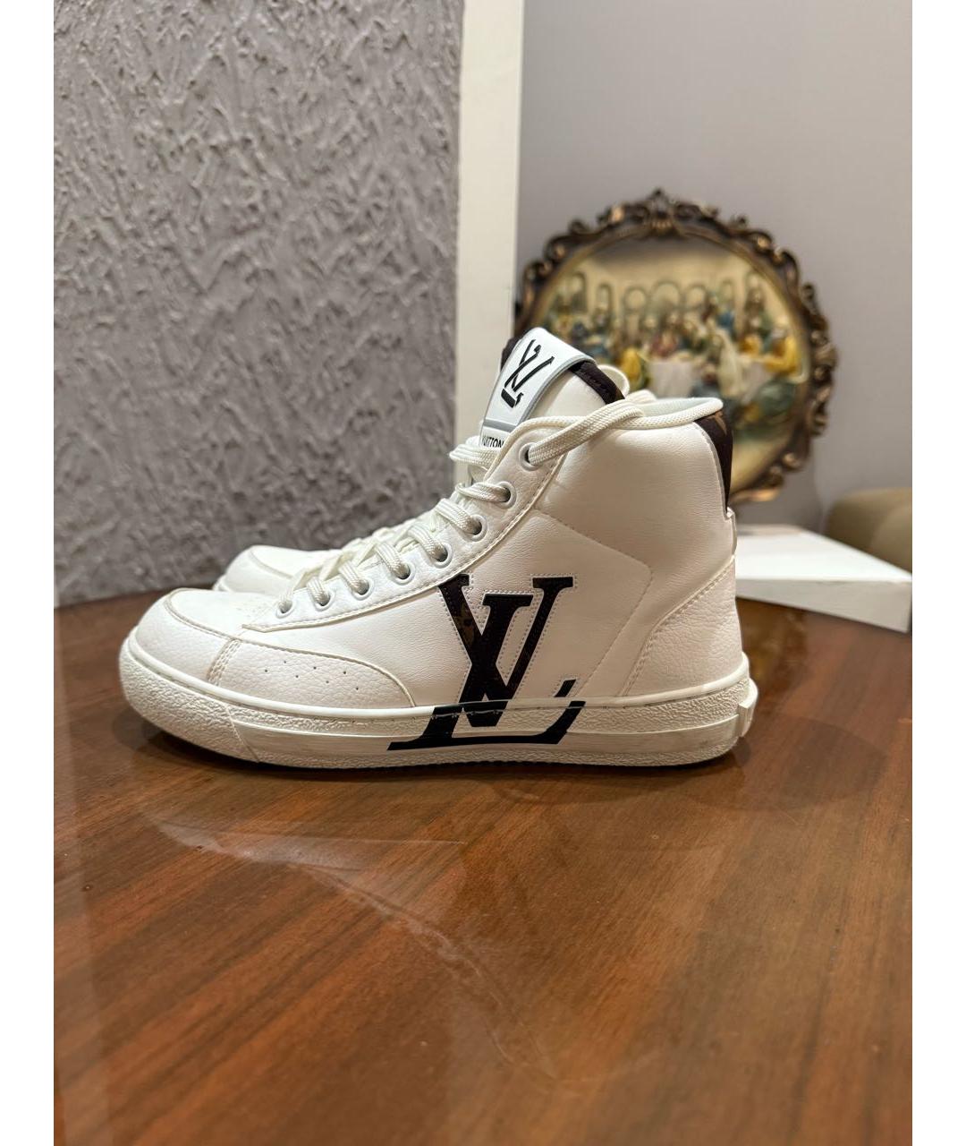 LOUIS VUITTON Белые кожаные кеды, фото 6