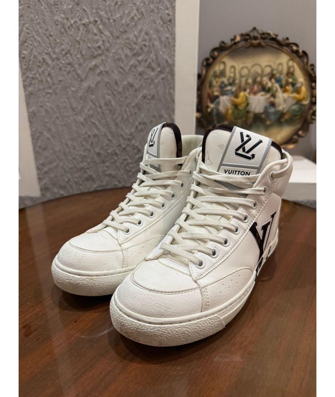 LOUIS VUITTON Белые кожаные кеды, фото 2