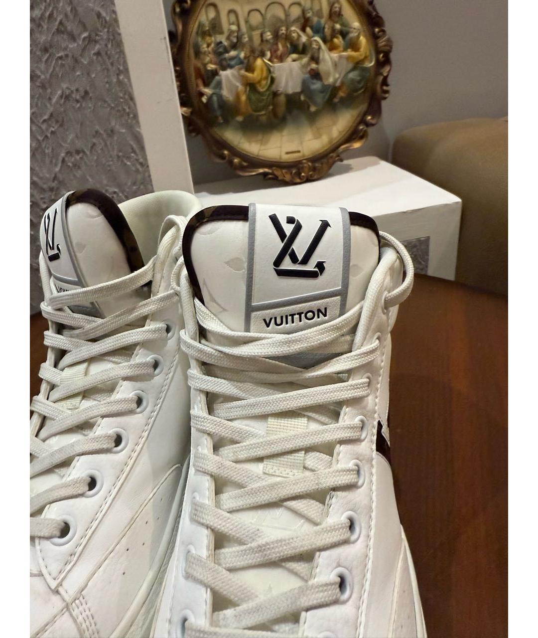 LOUIS VUITTON Белые кожаные кеды, фото 5