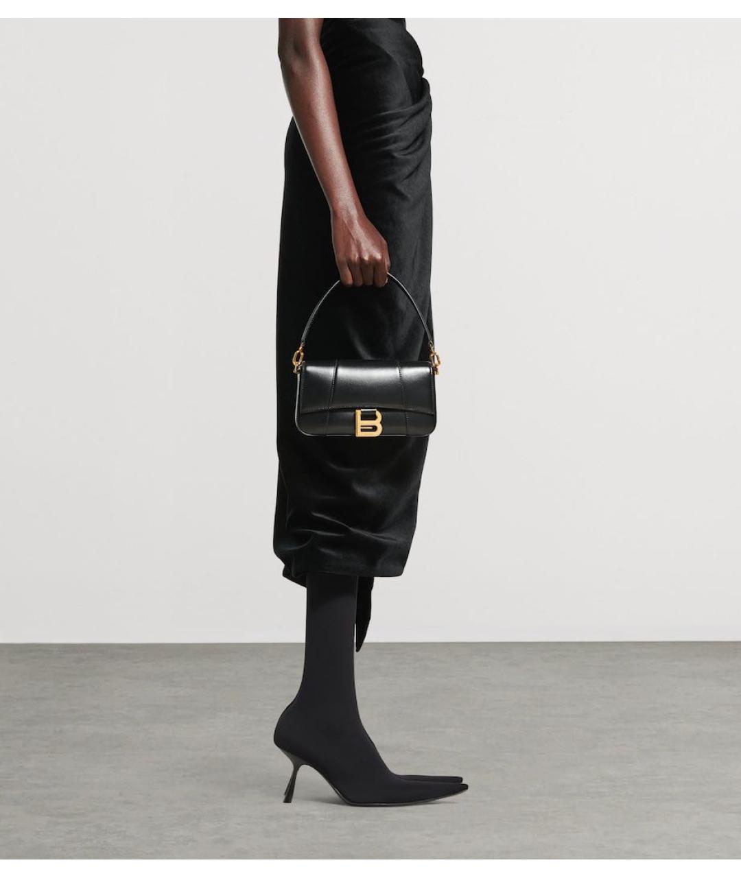 BALENCIAGA Черная кожаная сумка с короткими ручками, фото 3