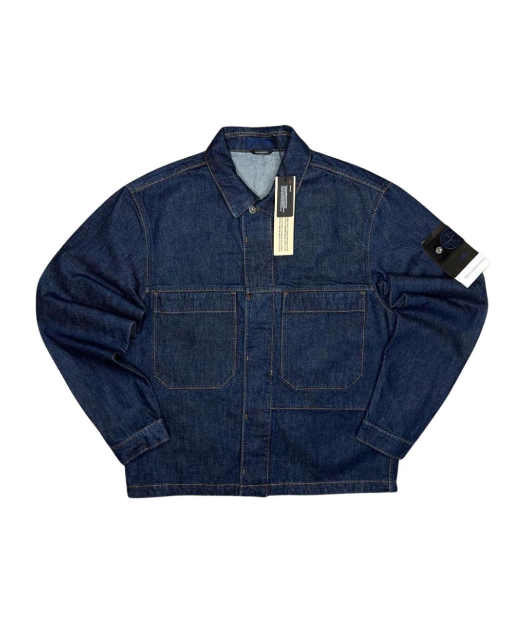 STONE ISLAND Темно-синяя хлопковая куртка, фото 1