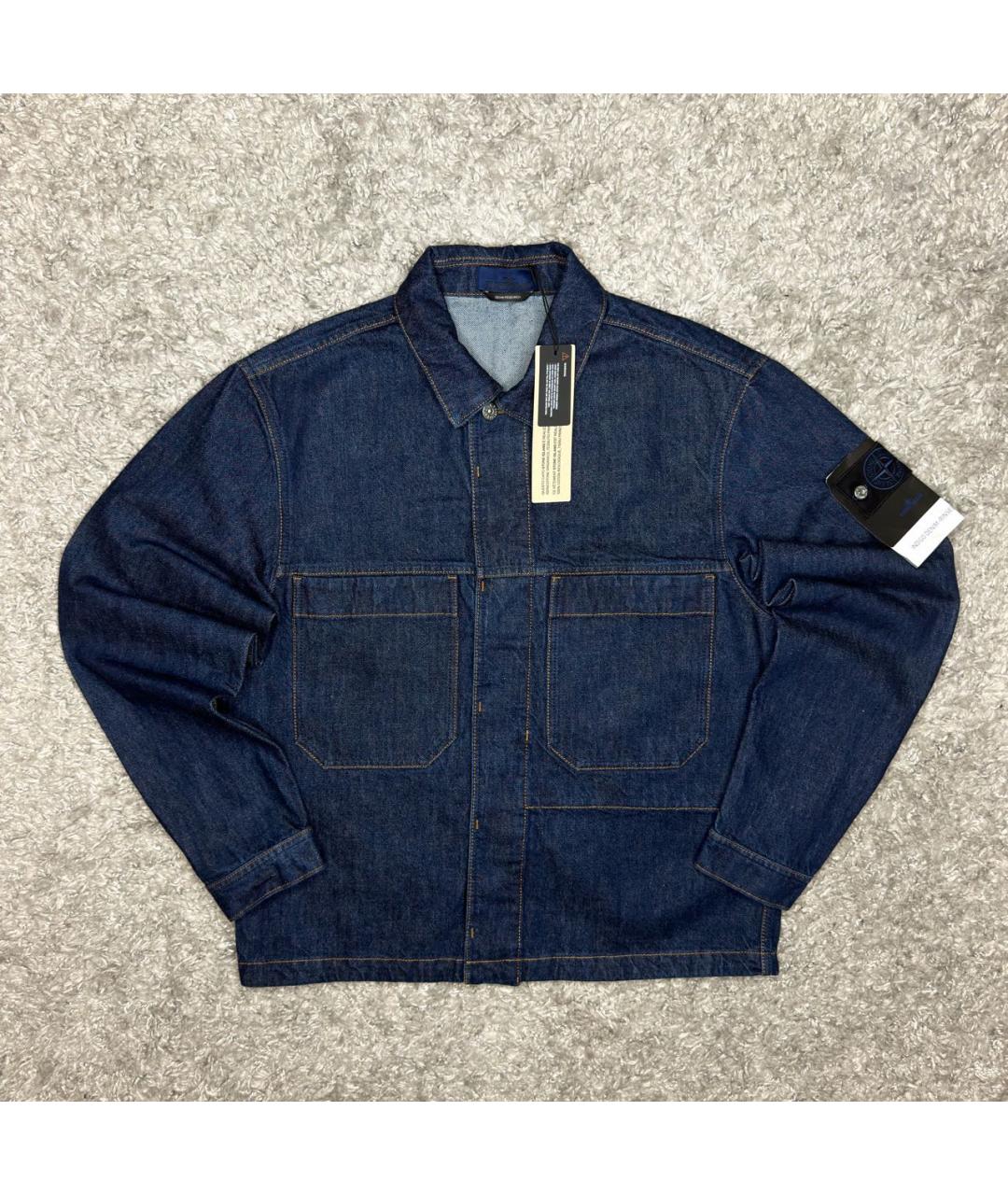 STONE ISLAND Темно-синяя хлопковая куртка, фото 7