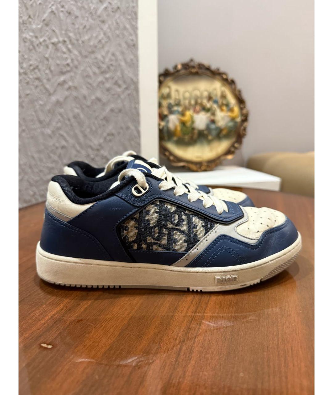 CHRISTIAN DIOR Синие кожаные низкие кроссовки / кеды, фото 6