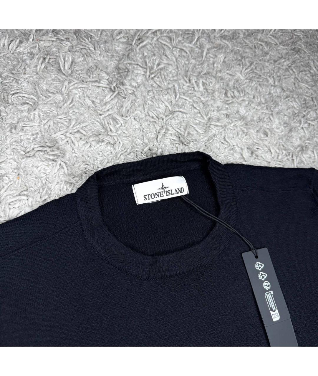 STONE ISLAND Черный хлопковый джемпер / свитер, фото 3