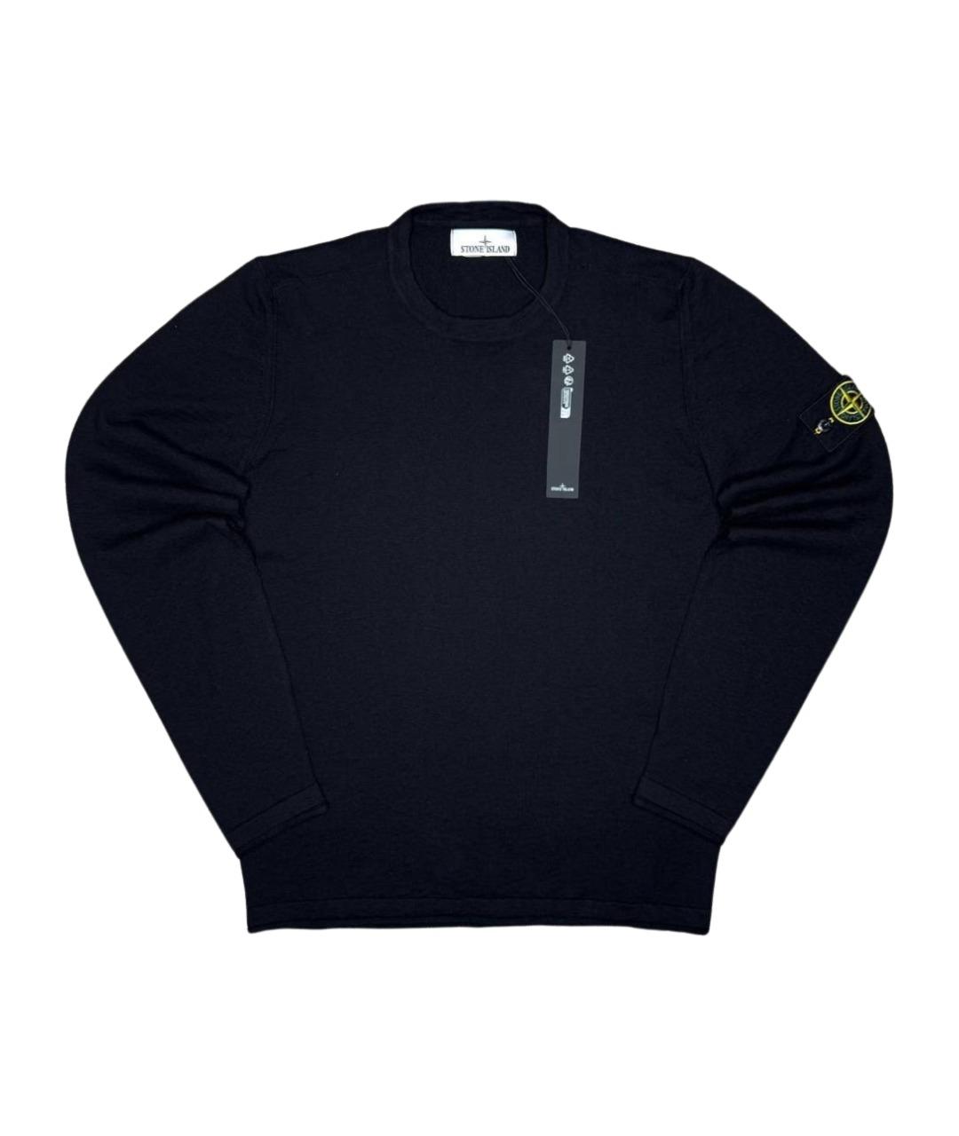 STONE ISLAND Черный хлопковый джемпер / свитер, фото 1