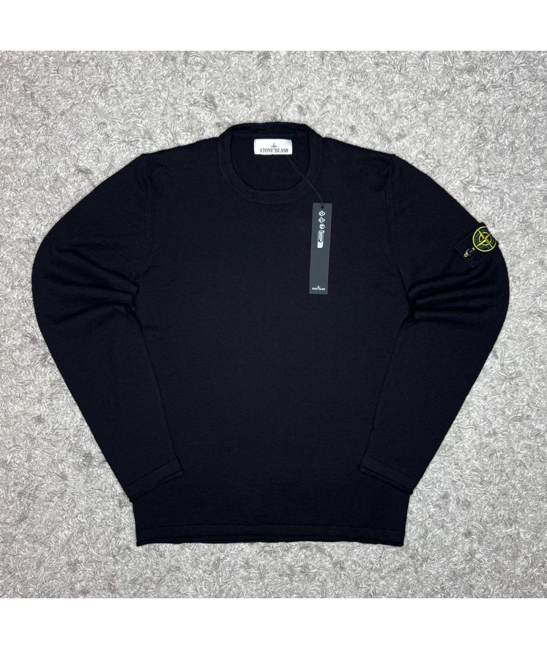 STONE ISLAND Черный хлопковый джемпер / свитер, фото 6