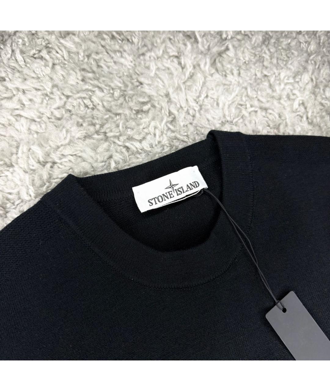 STONE ISLAND Черный шерстяной джемпер / свитер, фото 3