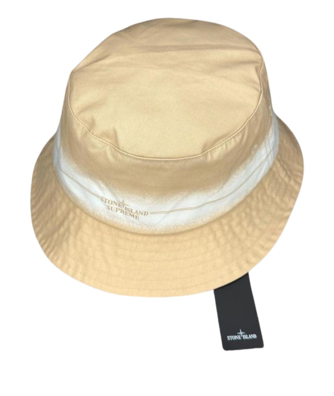 STONE ISLAND Бежевая хлопковая кепка/бейсболка, фото 1
