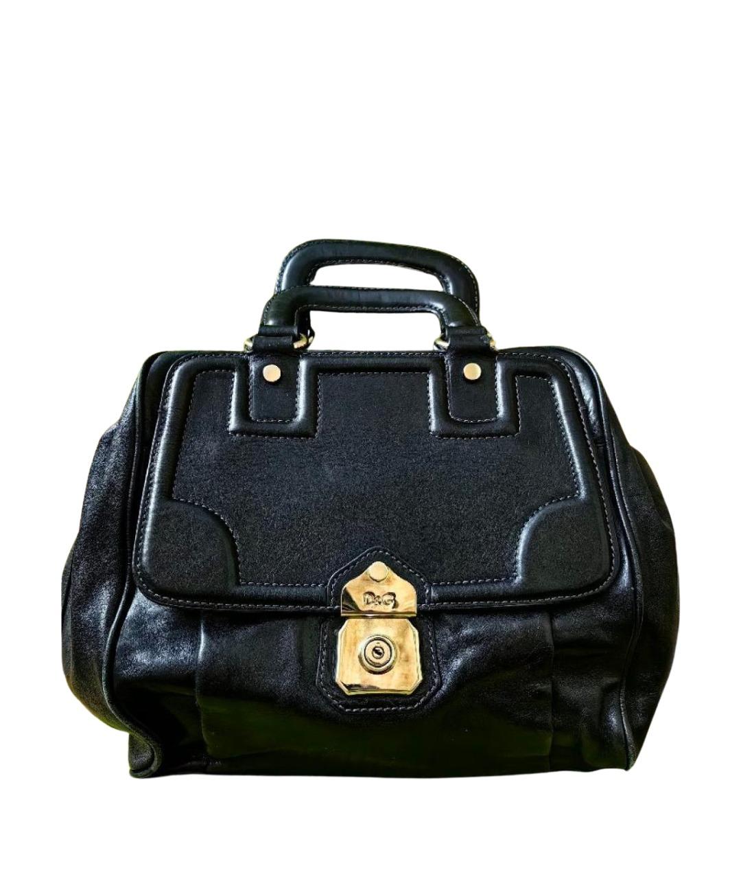 DOLCE&GABBANA Черная кожаная сумка через плечо, фото 1