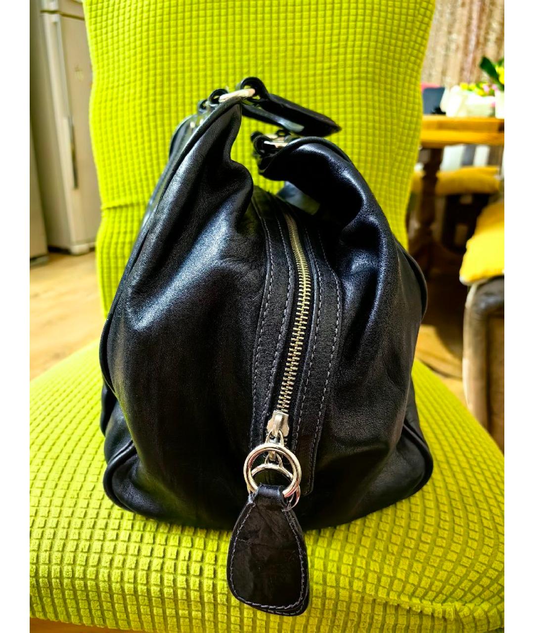 DOLCE&GABBANA Черная кожаная сумка через плечо, фото 7